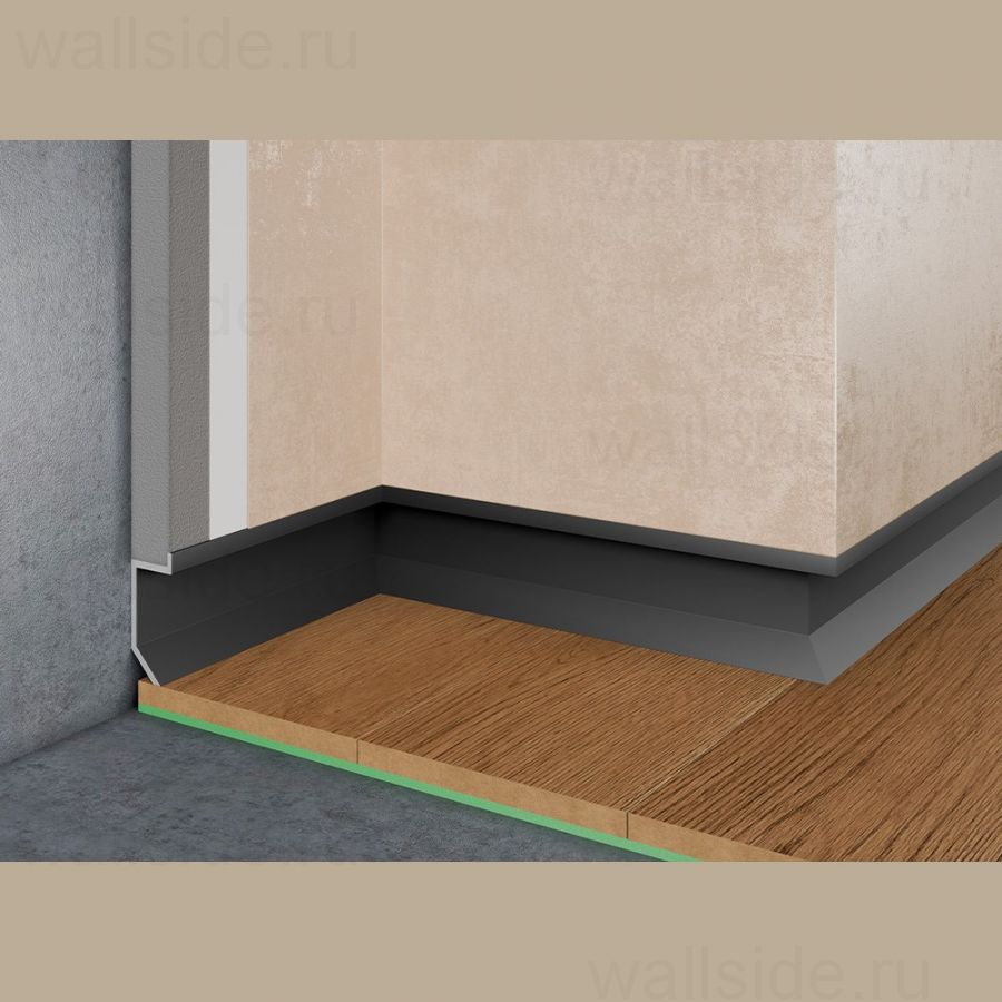 Теневой плинтус Pro Design Slim 723 чёрный муар