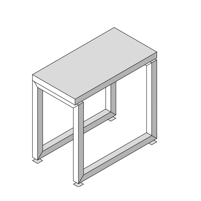 Скамейка Effe Linea Alu  1 сегмент 27x48x45см, цвет: тик схема 1