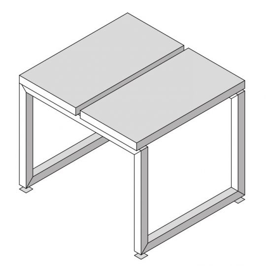 Изображение Скамейка Effe Linea Alu  2 сегмент 54x48x45см, цвет: тик