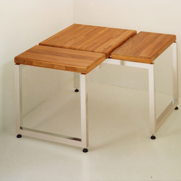 Изображение Угловая Effe Linea Alu  скамейка 76x76x45см, цвет: тик