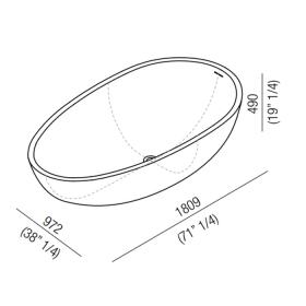 Agape Spoon XL ванна отдельностоящая 180.9x97.2x49 см ФОТО