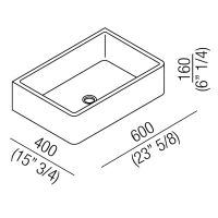 Раковина Agape Carrara 60x40x16 см мрамор Carrara цвет: белый схема 2