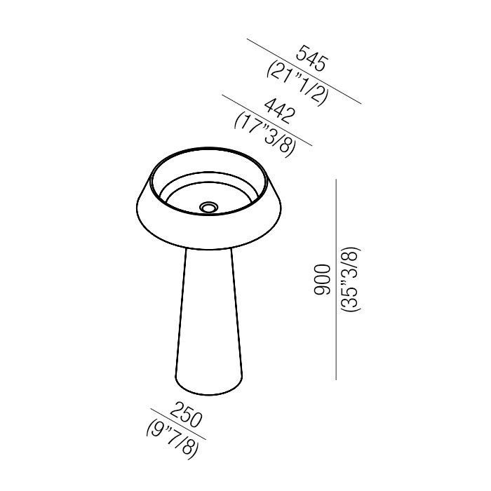 Раковина Agape Bjhon 2 54.5х54.5х90 см цвет: белый