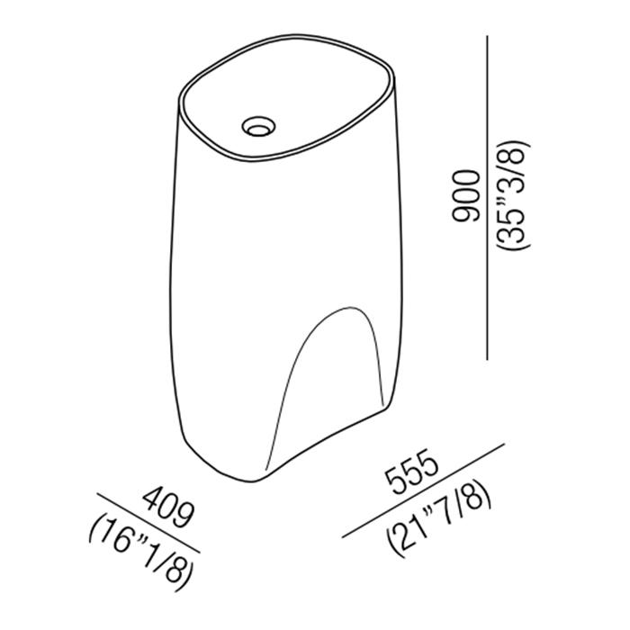 Раковина Agape Pear C 55.5x40.9x90 см цвет: белый схема 2