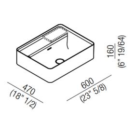 Раковина Agape Marsiglia 60x47x16 см цвет: белый/темный серый