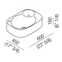 Раковина Agape Nivis 60x45x16 см 1 отв. Белая схема 2