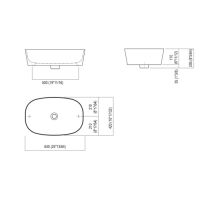 Раковина Agape Neb накладная овальная 64x42x17 см без отв схема 2