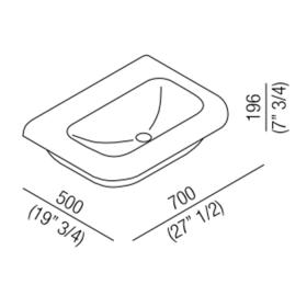 Раковина Agape Ottocento на стальной структуре 70x50x19.6 см напольная цвет: белый