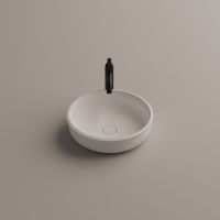 Раковина Agape Undici накладная 39см с донным клапаном Solid surface цвет: белый матовый схема 1