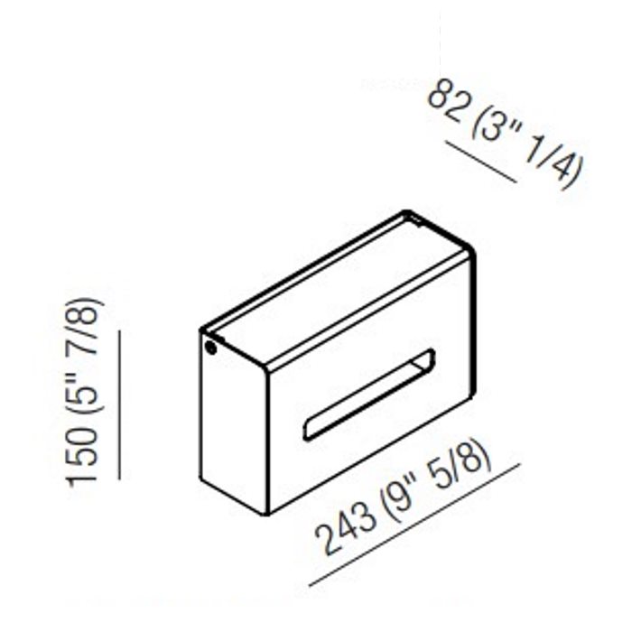 Держатель для бумажных полотенец Agape Mach 2 подвесной 24.3x15x8.2 см цвет: черный схема 2