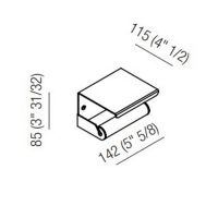 Черный держатель туалетной бумаги Agape Mach 2 подвесной 14.2x8.5 см схема 2