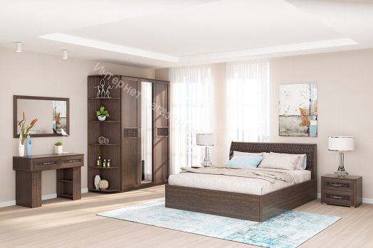 Кровать Кэт-4,6 1600 Венге/кожзам Сaiman коричневый