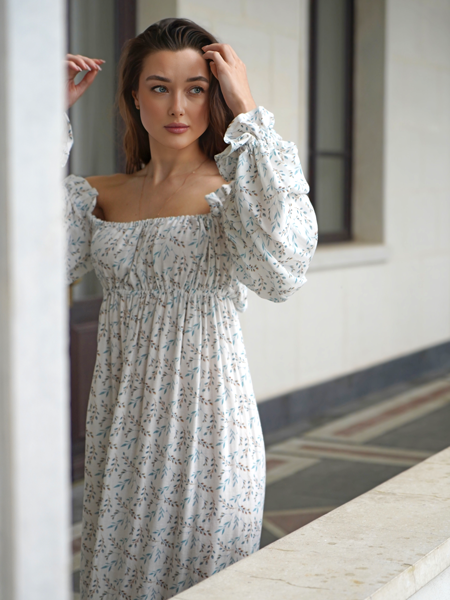 Платье Estate из бамбука "Голубые ветви"