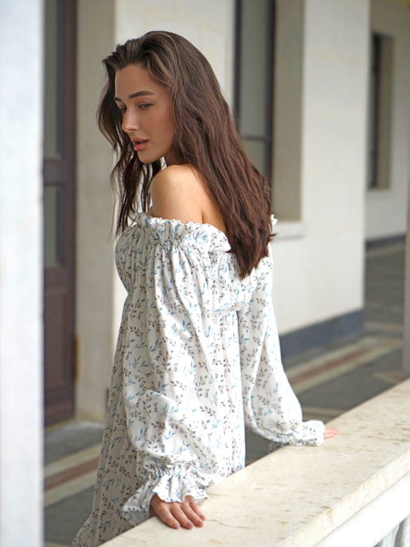 Платье Estate из бамбука "Голубые ветви"