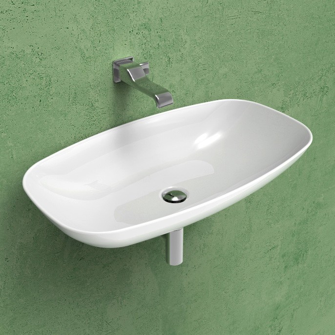 Изображение Подвесная раковина Flaminia NudaSlim 75 Countertop - Wall Hung Basin ND75L 76х445