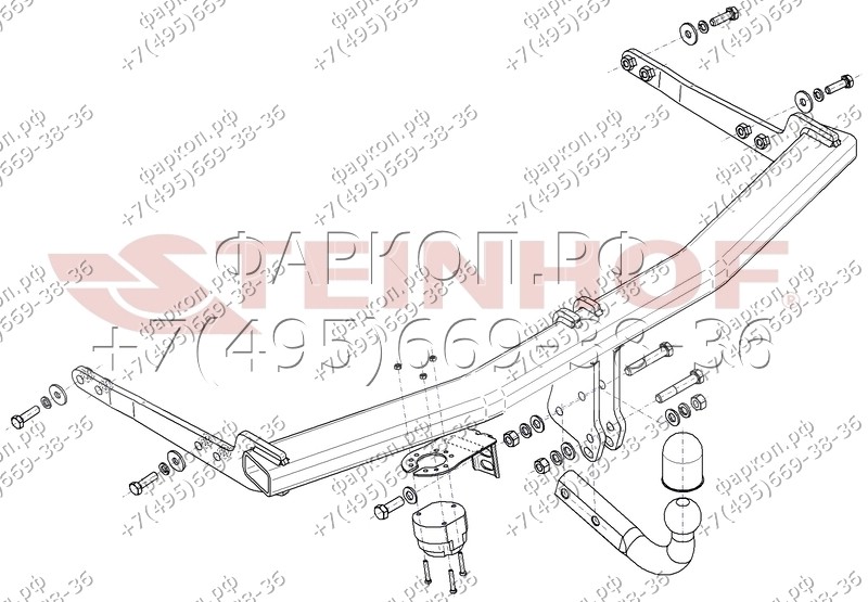 Фаркоп Skoda Octavia IV лифтбек/универсал 2020- условно-съемное крепление шара