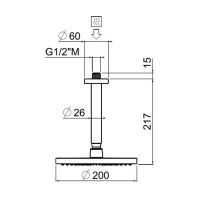 Верхний душ  200 мм  Carimali Stick 27625C15/SOF-CR схема 2