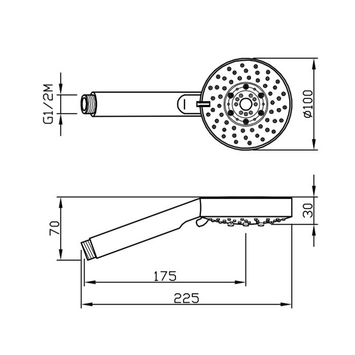 Лейка для душа Carimali Flat  55205-CR схема 2