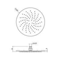 Верхний душ  250 мм  Carimali OttoMillimetri 8MM0002CRX схема 2