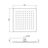 Верхний душ 250х250 мм  Carimali OttoMillimetri 8MM0005CRX схема 2