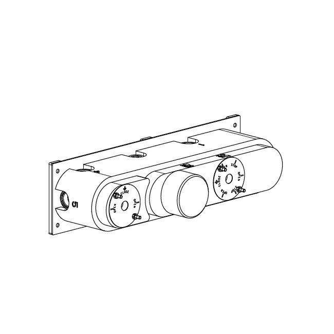 Встраиваемая часть термостатического смесителя на 6 выходов CARIMALI W5104 схема 1