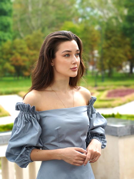 Платье Celesta из хлопка голубое