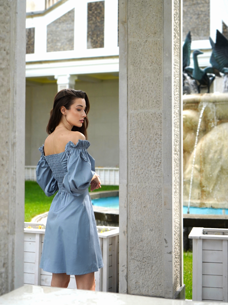 Платье Celesta из хлопка голубое