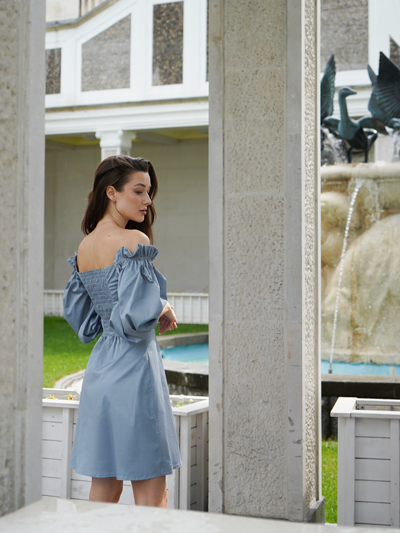 Платье Celesta из хлопка голубое