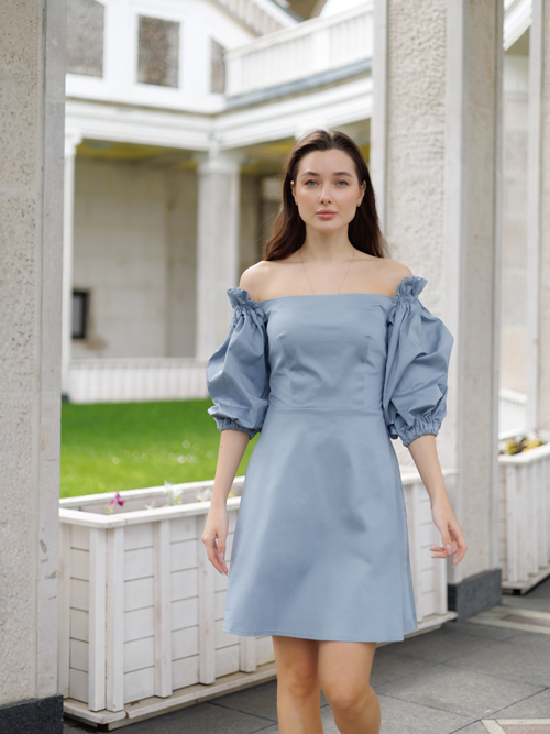 Платье Celesta из хлопка голубое