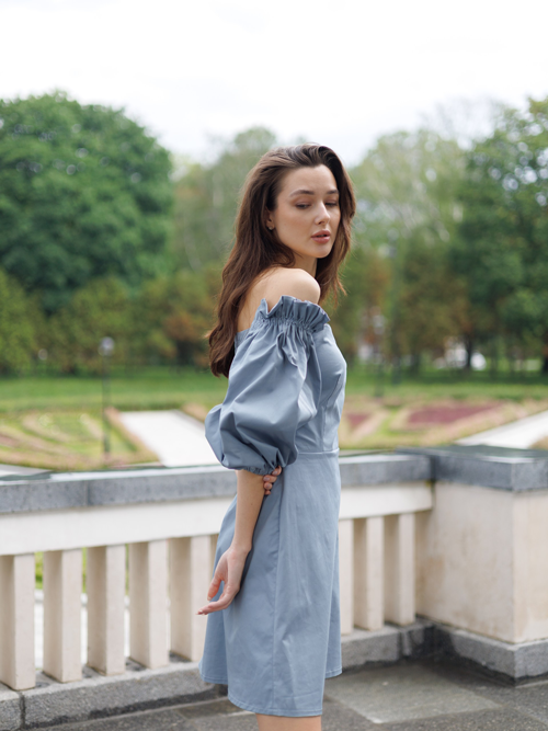 Платье Celesta из хлопка голубое