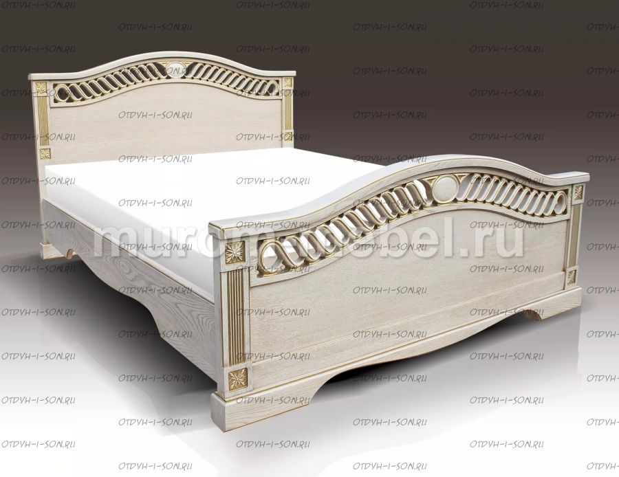 Кровать Милена сосна, резьба береза