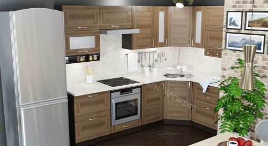 Кухонный гарнитур Кира гранд оптима 2600х1500 мм угловой