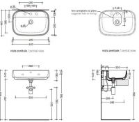 Раковина Flaminia Flag 64 Countertop - Wall Hung Basin 64х44 схема 2