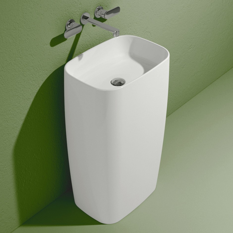 Раковина Flaminia Monoflag Standing Basin To Wall 54х38 схема 1