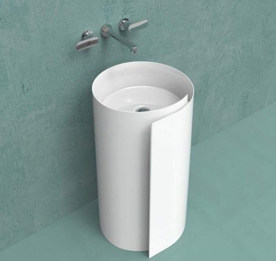 Напольная раковина Flaminia Monoroll Standing Basin To Wall 44х44 схема 2