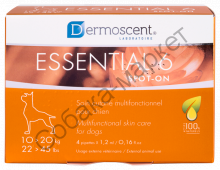 Средство по уходу за кожей для собак Dermoscent Essential 6 spot-on вес 10-20 кг 4 пипетки x 1,2 мл