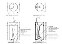 Напольная раковина Flaminia Mono Twin Slim Freestanding Basin MTR42C 42х42 схема 2