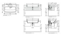 Полувстраиваемая раковина Flaminia Una 90 Semi-Inset Basin 90х59 схема 3