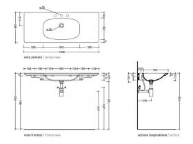 Подвесная раковина Flaminia NudaFlat 120 Wall Hung Console 120х485 ФОТО