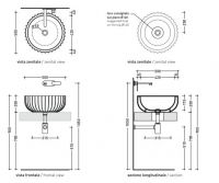 Раковина Flaminia Settecento Countertop Basin 50х50 схема 3