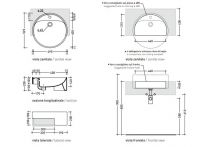 Раковина Flaminia Twin Set 42 Semi-Inset Basin 42,5х42,5 схема 3