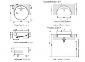 Полувстраиваемая раковина Flaminia Twin Set 52 Semi-Inset Basin 525х525 ФОТО