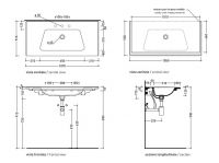 Раковина Flaminia Bloom 105 Wall Hung - For Furniture Console 107х51,5 схема 4