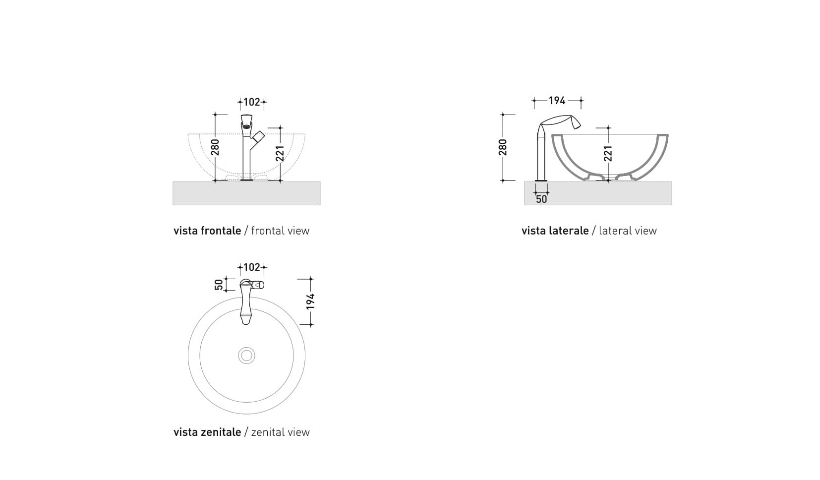 Смеситель Flaminia Fold High Single Lever Mixer схема 3