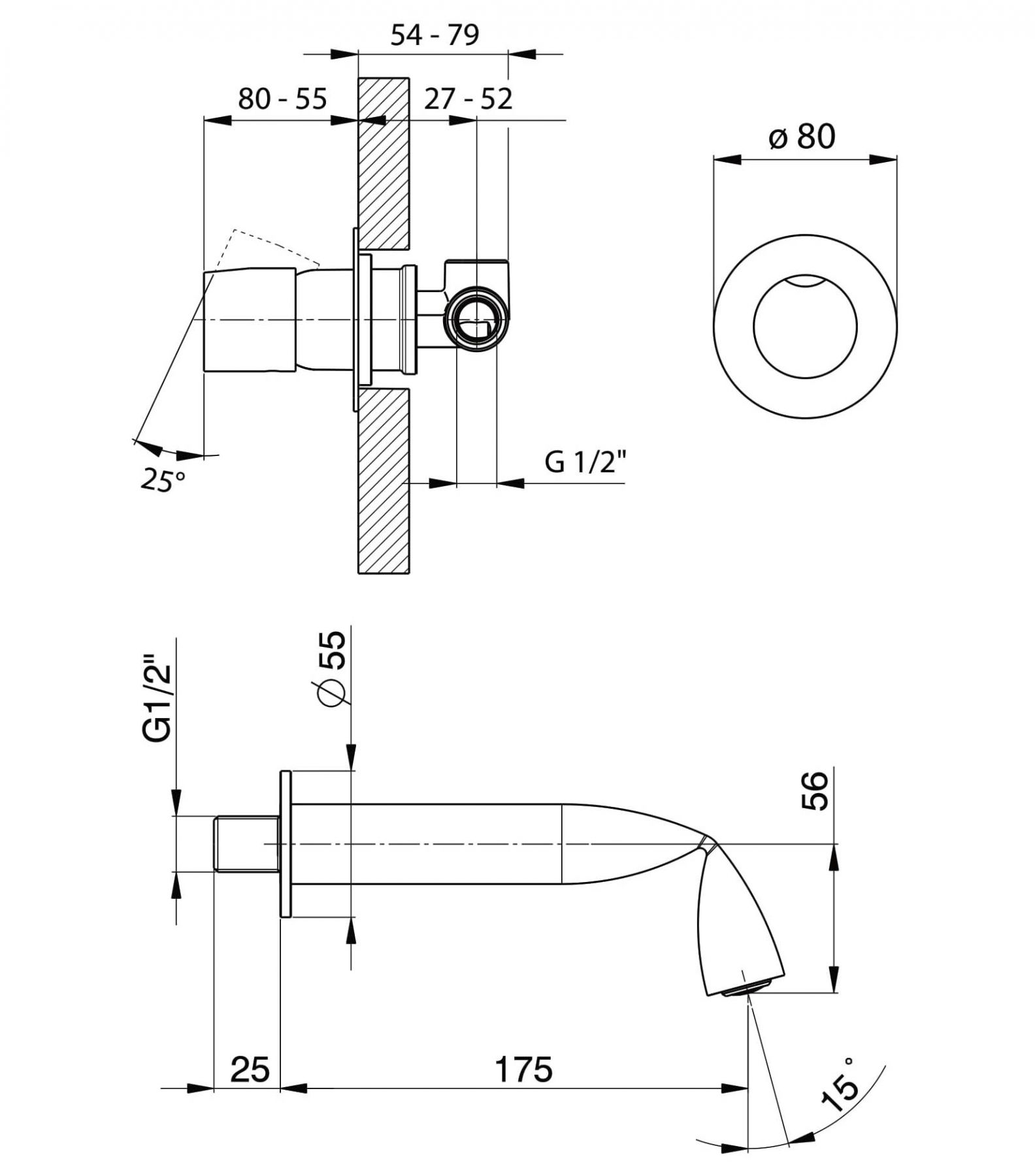 Смеситель Flaminia Fold Concealed Mixer With Spout схема 2