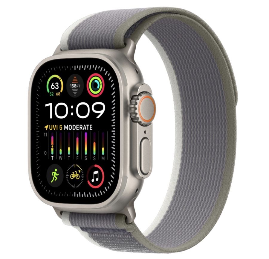 Apple Watch Ultra 2 GPS, 49мм, Titanium, Green/Gray Trail Loop