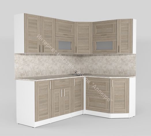 Кухонный гарнитур Лира мега прайм 2000х1500 мм