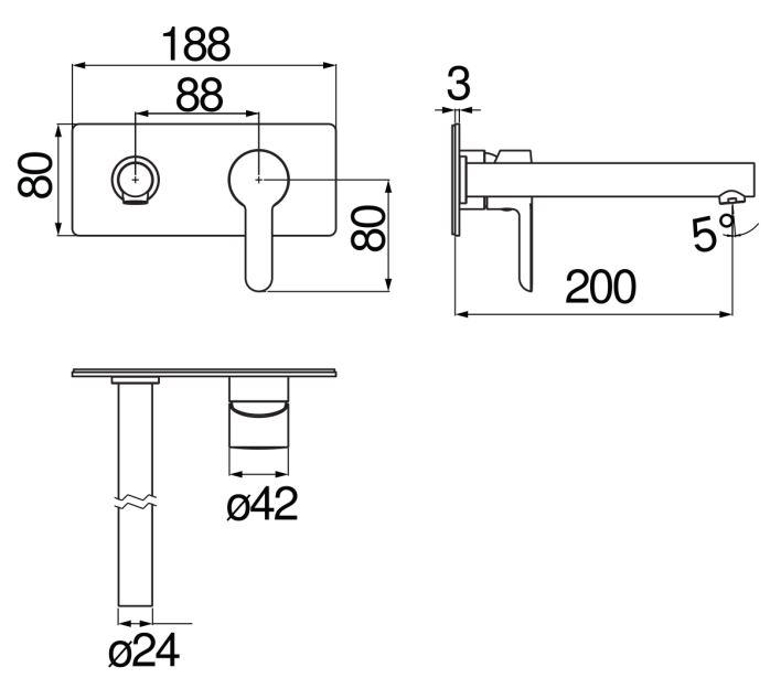 Смеситель для раковины Nobili ABC AB87198 схема 4