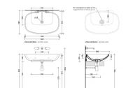 Раковина Flaminia Nuda 85 Countertop - Wall Hung Basin 5080 86х58 схема 3