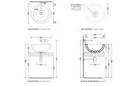 Накладная раковина Flaminia Fonte 50 Countertop Basin 50х50 схема 3